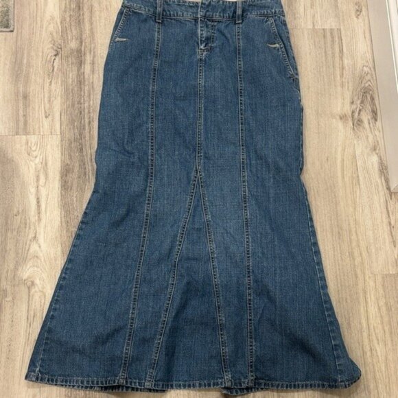 Tommy Hilfiger Women's Blue Denim maxi  Skirt fit and flare retro Y2K - Picture 1 of 8